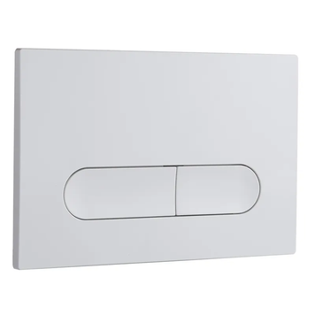 Панель смыва Koer KT-0608-03 240x160x10mm пластиковая, закругленная кнопка (цвет белый) (KR6123) KR6123 фото