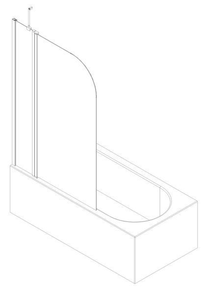 Шторки скляні на ванну Koer SR BS03-95x140-TR-01 прозоре скло 6мм, хром (KR5402) KR5402 фото