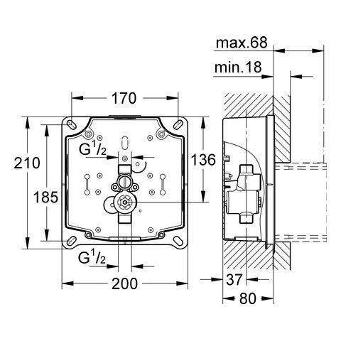 Cмывное устройство для пиcсуара Grohe Rapido UMB (38787000) 38787000 фото