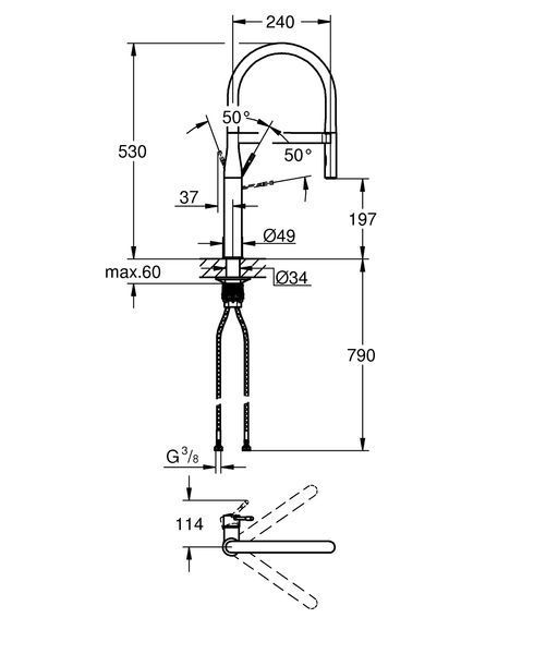 Смеситель для кухни с гибким изливом Grohe Essence New (30294000) 30294000 фото