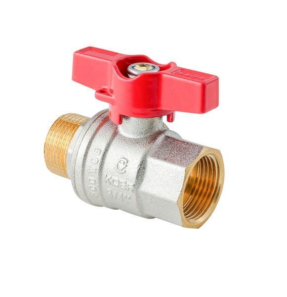 Кран кульовий ГШМ Koer Extreme KE.218-20 - 3/4" FM ручка "метелик" червона (KR5760) KR5760 фото