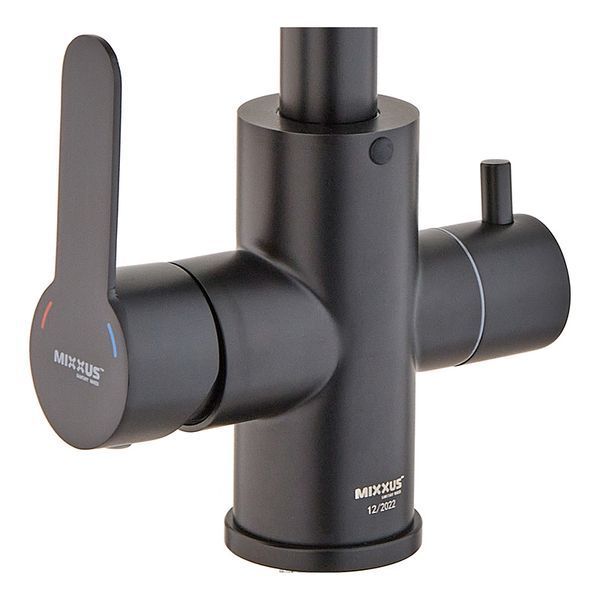 Змішувач для кухні Mixxus DAX-021-G Black (нерж. сталь) з вих.для пит.води (MI6078) MI6078 фото
