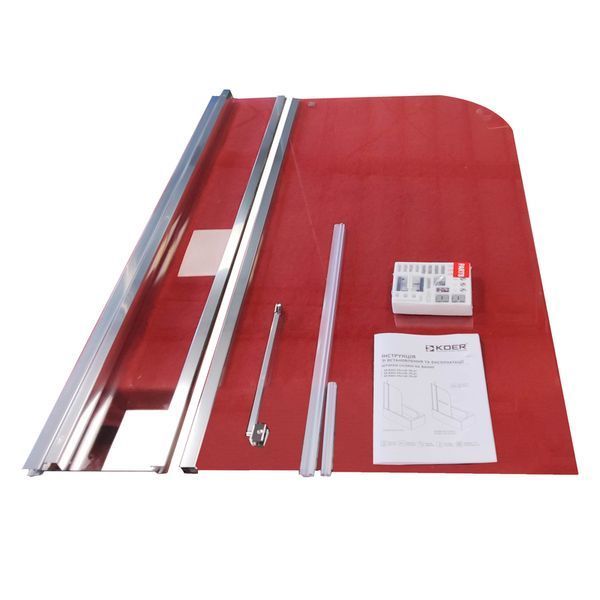 Шторки скляні на ванну Koer SR BS03-95x140-TR-01 прозоре скло 6мм, хром (KR5402) KR5402 фото