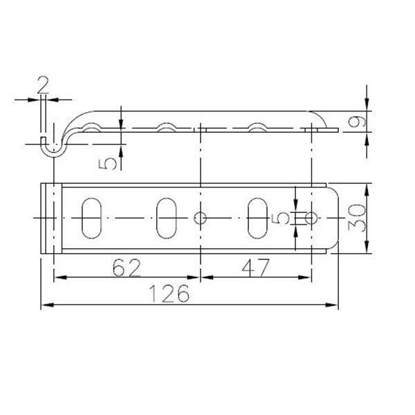 Ответная часть замка борта прицепа Winterhoff BV 10-А длина 126 мм (1860071) 1860071 фото