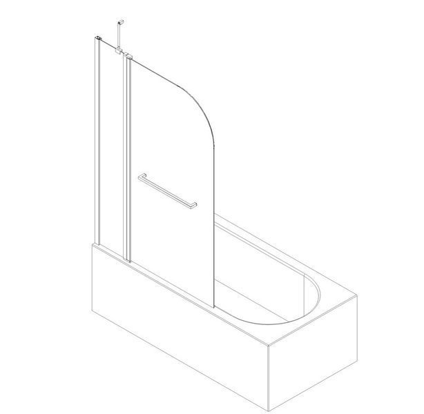 Шторки скляні на ванну Koer SR BS04-95x140-TR-01 прозоре скло 6мм, хром (KR5403) KR5403 фото
