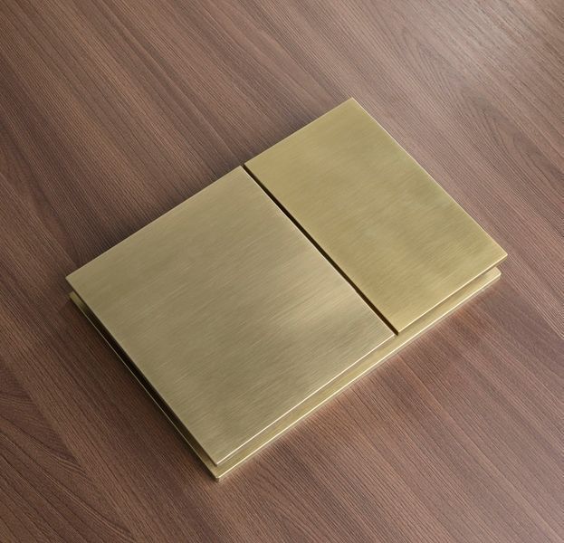 Панель змиву Koer KT-0610-12 240x160x32mmmm пластикова, кнопка квадратна (колір матове золото) (KR6137) KR6137 фото