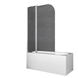 Шторки скляні на ванну Koer SR BS03-95x140-TR-01 прозоре скло 6мм, хром (KR5402) KR5402 фото 1