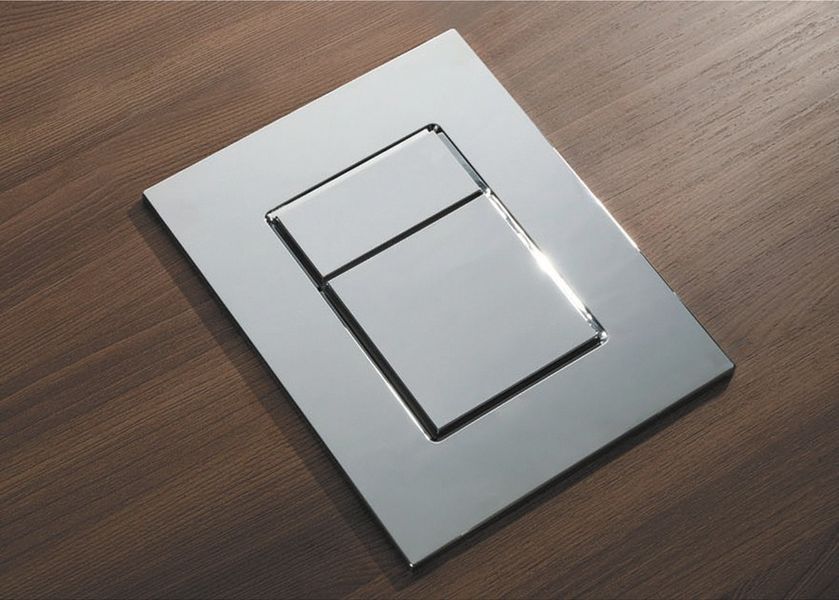Панель змиву Koer KT-0607-02 157x198x3mm пластикова, кнопка квадратна (SS Color) (KR6239) KR6239 фото