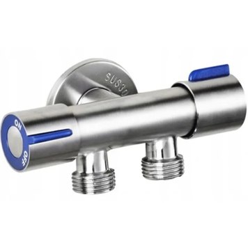 Кран для підключення сантехприладів Mixxus VAL-11-1/2x1/2x1/2 з нержавіючої сталі SUS304 (синій) (MI6811) MI6811 фото