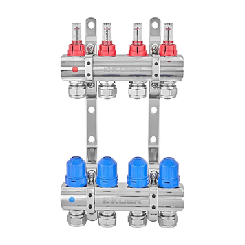 Колекторний блок з витратомірами та євроконусами Koer KR.1210-4 - 1"x4 WAYS (KR5266) KR5266 фото