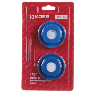 Комплект для полотенцесушителя Koer SET-05 - 1/2" (заглушка+кран Маевского) (Цв.белый) (KR3075) KR3075 фото