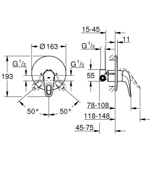 Змішувач для душу Grohe Eurostyle (33635003) 33635003 фото