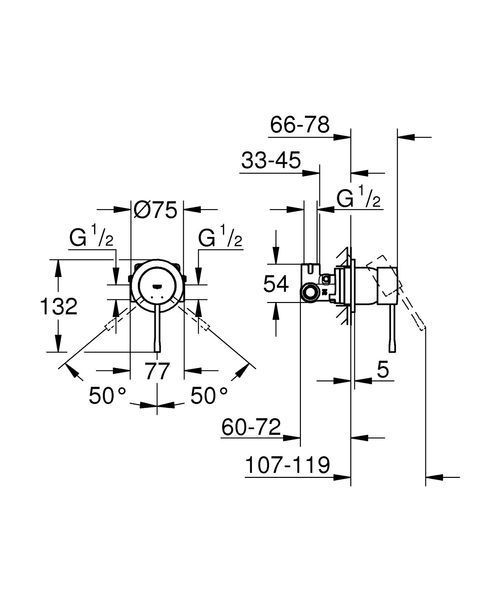 Однорычажный смеситель для душа скрытого монтажа Grohe Essence (29197000) 29197000 фото