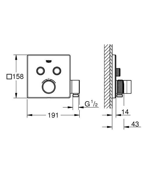 Термостат прихованого монтажу на 2 споживача Grohe Grohtherm SmartControl (29125000) 29125000 фото