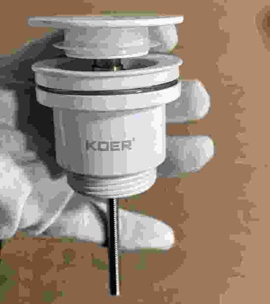 Донный клапан для раковины Koer PW-11-03 1 1/4'' универсальный (с/без перл) СLICK-СLACK (Цвет белый) (KR5791) KR5791 фото