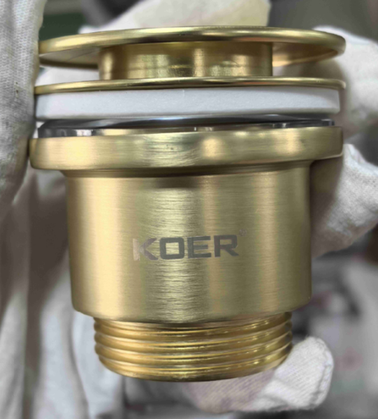 Донный клапан для раковины Koer PW-11-12 1 1/4'' универсальный (с/без перел) СLICK-СLACK (Цвет зол.мат) (KR5794) KR5794 фото