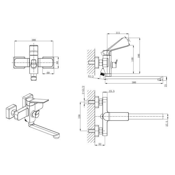 Смеситель для ванны Mixxus Wilson 006 Euro (MI7131) MI7131 фото