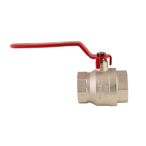 Кран шаровый Koer KR.214 - 2-1/2" FF ГГР (ручка "рычаг" красная) (KR4950) KR4950 фото