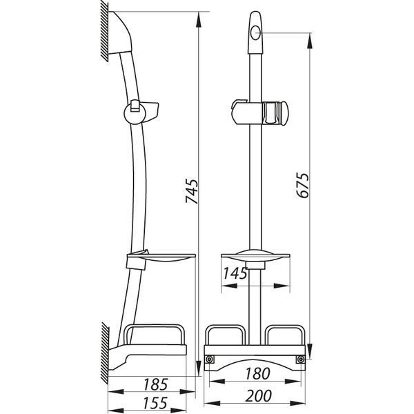 Стойка для душа Zerix L106TP с мыльницей (без шланга и лейки) (LL1760) LL1760 фото