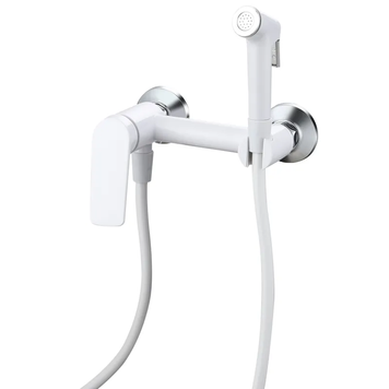 Змішувач для гігієнічного душу Plamix Lucas-222 SET White (з шлангом та лійкою) (Колір білий) (PM6104) PM6104 фото