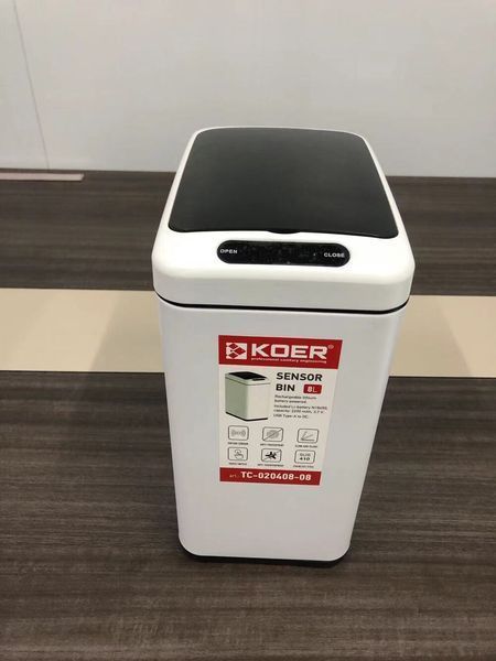 Мусорное ведро сенсорное прямоугольное Koer TC-020408-08 8 л цвет белый (KR5589) KR5589 фото