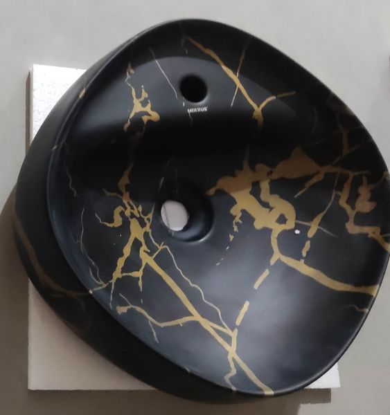 Раковина накладна MIXXUS PREMIUM WAVE-0201 MARBLE 430х430х150mm з отвором під змішувач (MP6536) MP6536 фото
