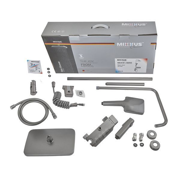 Душова колона зі змішувачем Mixxus Premium MARLIN 009-J GRAPHITE з кнопкою перемикання, 4 режими (MI6831) MI6831 фото