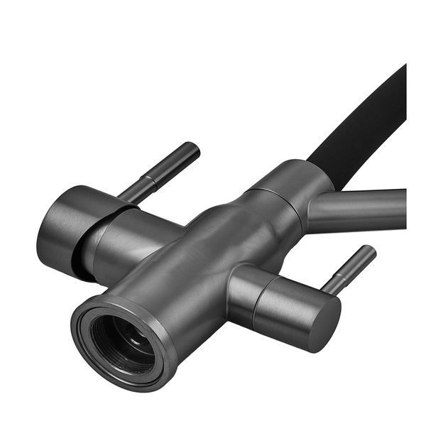 Смеситель для кухни с силиконовым изливом Zerix MAG-021 Graphite Refl.Black из нерж. стали SUS304 с выходом для пит.воды (ZX6005) ZX6005 фото