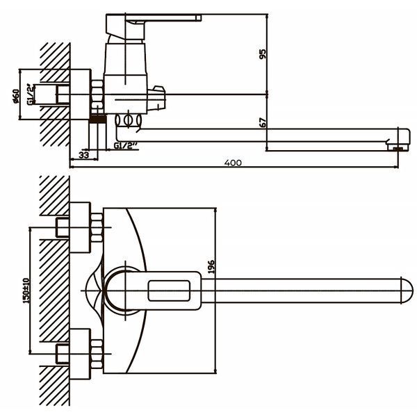 Смеситель для ванны Haiba Gudini 006 (HB0148) HB0148 фото