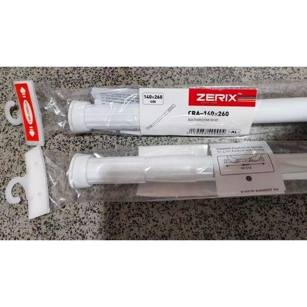 Штанга для шторки телескопічна пряма Zerix CRA-140x260 140cm-260cm (алюміній) (пакет) (ZX4999) ZX4999 фото