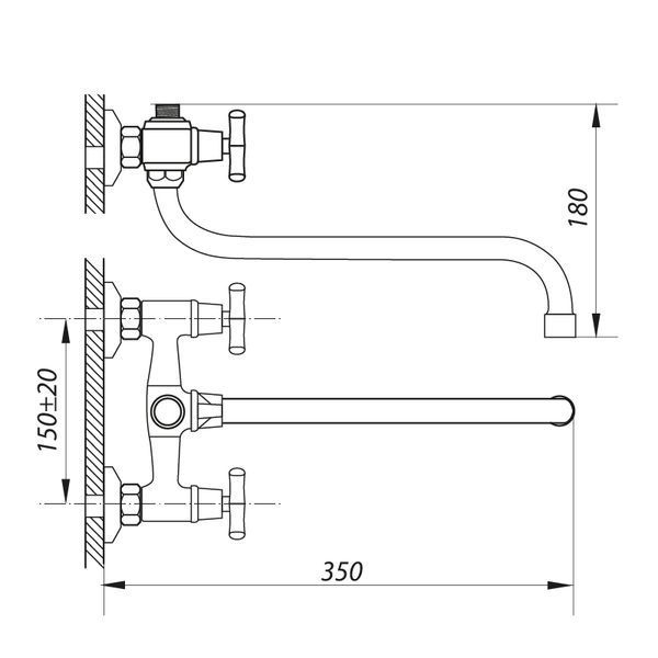 Смеситель для ванны Zerix JIK7 102-A (ZX0408) ZX0408 фото
