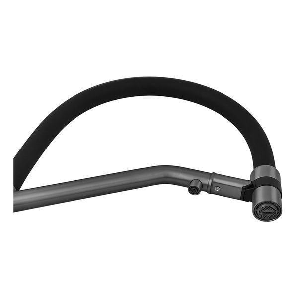 Смеситель для кухни с силиконовым изливом Zerix MAG-021 Graphite Refl.Black из нерж. стали SUS304 с выходом для пит.воды (ZX6005) ZX6005 фото