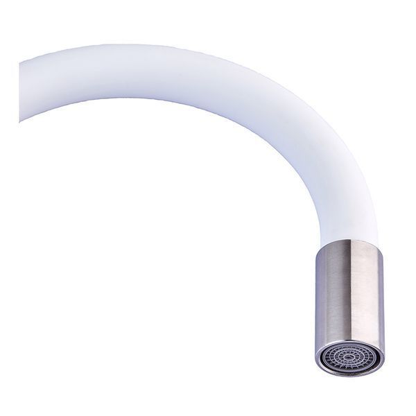 Смеситель для кухни с силиконовым изливом Champion SUS-011 Refl.White (нерж. сталь) (CH0331) CH0331 фото