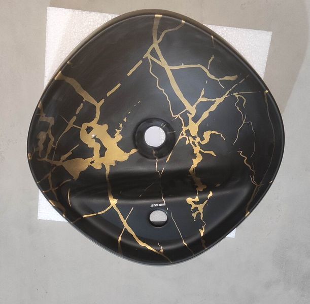 Раковина накладна MIXXUS PREMIUM WAVE-0201 MARBLE 430х430х150mm з отвором під змішувач (MP6536) MP6536 фото