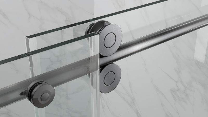 Дверь в нишу Koer SR SD06-140x220-TR-07 прозрачное стекло Easy Clean 8мм, графит (KR5369) KR5369 фото
