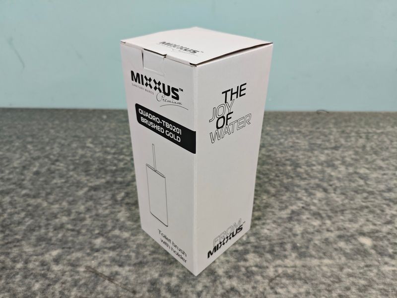 Йоржик для унітазу підлоговий Mixxus Premium Quadro-TB0201 Brushed Gold (колір матове золото) (MI8395) MI8395 фото