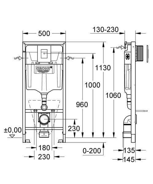 Інсталяційний комплект 5в1 для підвісного унітазу Grohe Fresh Rapid SL (38827000) 38827000 фото