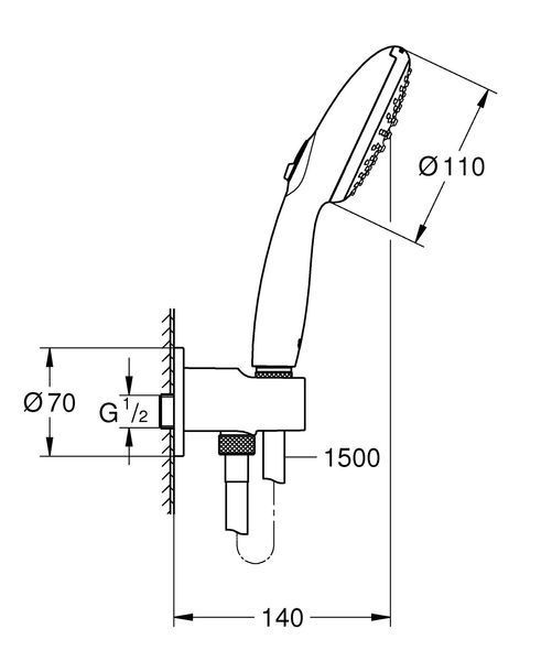 Душевой набор Grohe Tempesta 110, 2 режима (26406003) 26406003 фото
