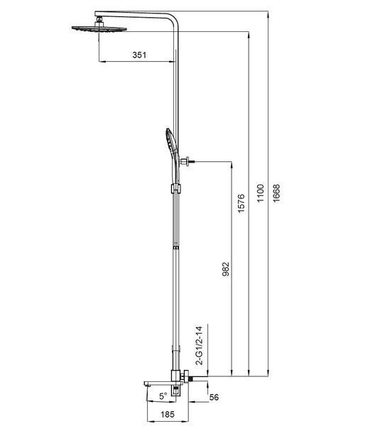 Душова колона із змішувачем Koer KB-56009-05 (Колір чорний) (KR3507) KR3507 фото