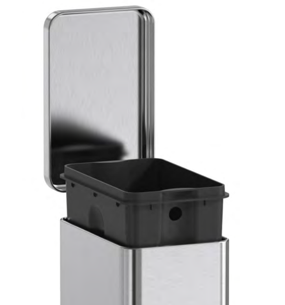 Мусорное ведро с плавным закрытием прямоугольное Koer TC-010210-02 10 л цвет нержавейка (KR5597) KR5597 фото