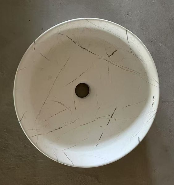 Раковина накладная Mixxus Premium WAVE-0102 MARBLE 370х370х130mm (MP6528) MP6528 фото