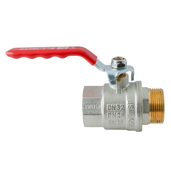 Кран шаровой ГШВ Koer Extreme KE.215-32 - 1 1/4" FM ручка "рычаг" красная (KR5753) KR5753 фото