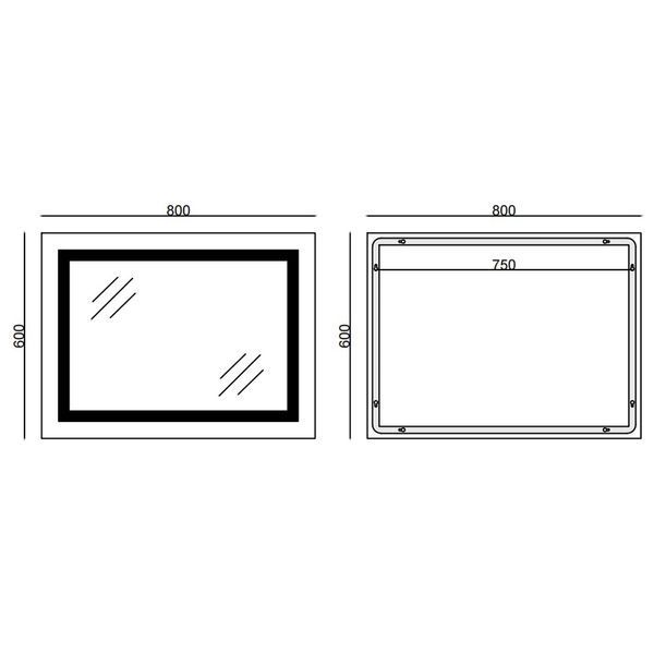 Дзеркало Mixxus WARM MR02-80x60 з Led Touch, Anti-fog, димером, регулятором яскравості, годинником (MI6004) MI6004 фото