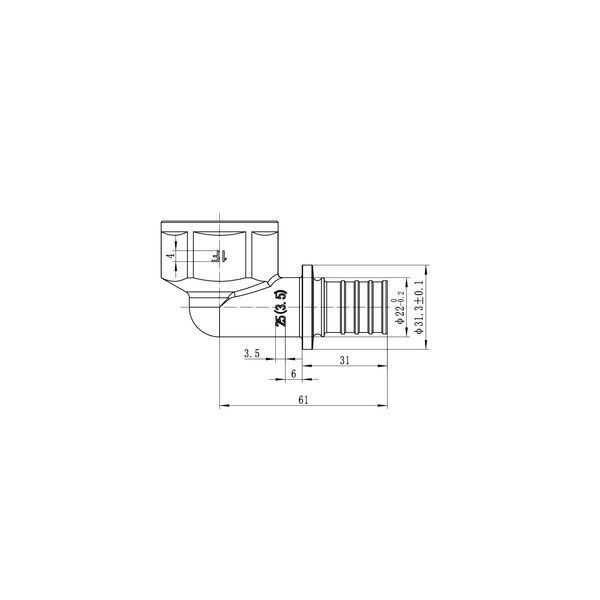 Уголок переходной с ВР Koer KA.L10F-25 - 25(3.5mm) x 1"F (KR4879) KR4879 фото
