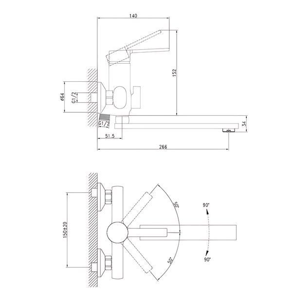 Змішувач для ванни Zerix LOR3-124 (ZX5975) ZX5975 фото