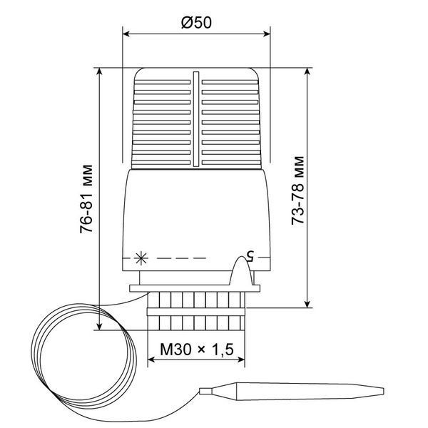 Термоголовка с выносным датчиком M30x1.5 Koer KR.1333 (KR2751) KR2751 фото