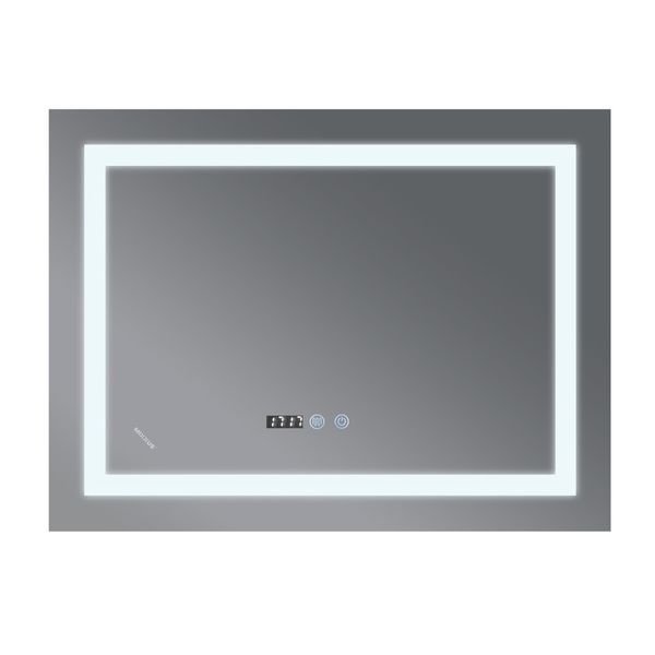 Дзеркало Mixxus WARM MR02-80x60 з Led Touch, Anti-fog, димером, регулятором яскравості, годинником (MI6004) MI6004 фото