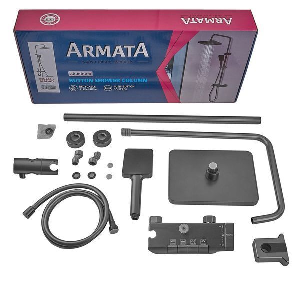 Душова колона Armata BCF-009-J Graphite зі змішувачем з кнопковим перемикачем, 3 режими (CH6507) CH6507 фото