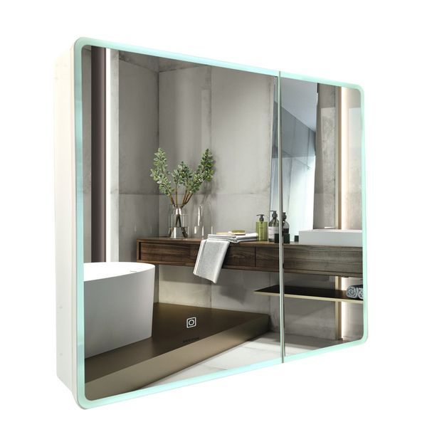 Зеркальный шкафчик Mixxus Premium Olivary CM01-80x70x13 с LED Touch, димером, регулятором яркости (MI8296) MI8296 фото
