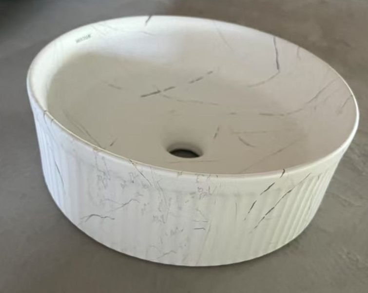 Раковина накладная Mixxus Premium WAVE-0102 MARBLE 370х370х130mm (MP6528) MP6528 фото